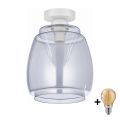 BRILAGI - LED Stropné svietidlo RETRO GLASS 1xE27/60W/230V pr. 26 cm biela/dymová šedá