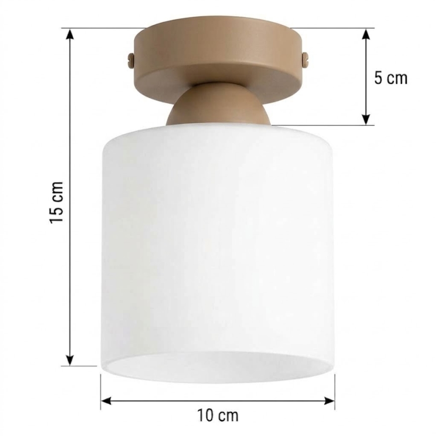 BRILAGI - LED Stropné svietidlo RETRO GLASS 1xE27/60W/230V priemer 10 cm béžová/biela