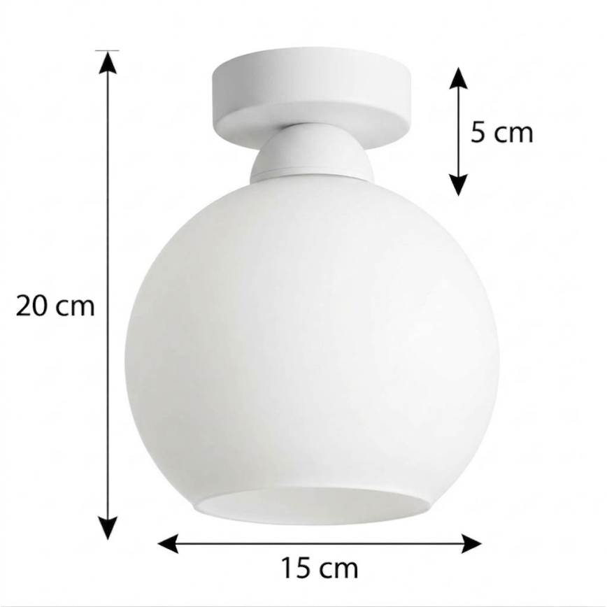 BRILAGI - LED stropné svietidlo RETRO GLASS 1xE27/60W/230V priemer 15 cm biele