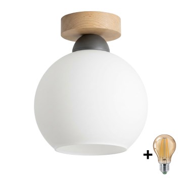 BRILAGI - LED stropné svietidlo RETRO GLASS 1xE27/60W/230V priemer 15 cm dub/biela