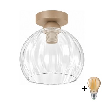 BRILAGI - LED stropné svietidlo RETRO GLASS 1xE27/60W/230V priemer 25 cm béžové/priehľadné