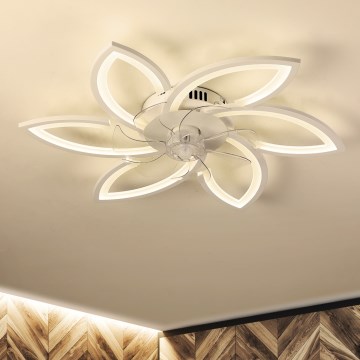 Brilagi - LED stropné svietidlo s ventilátorom stmievateľné LED/50W/230V 3000-6500K biela + diaľkové ovládanie