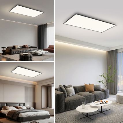 Brilagi - LED stropné svietidlo SLIMFRAME LED/80W/230V 120x60 cm 3000/4000/6000K čierne