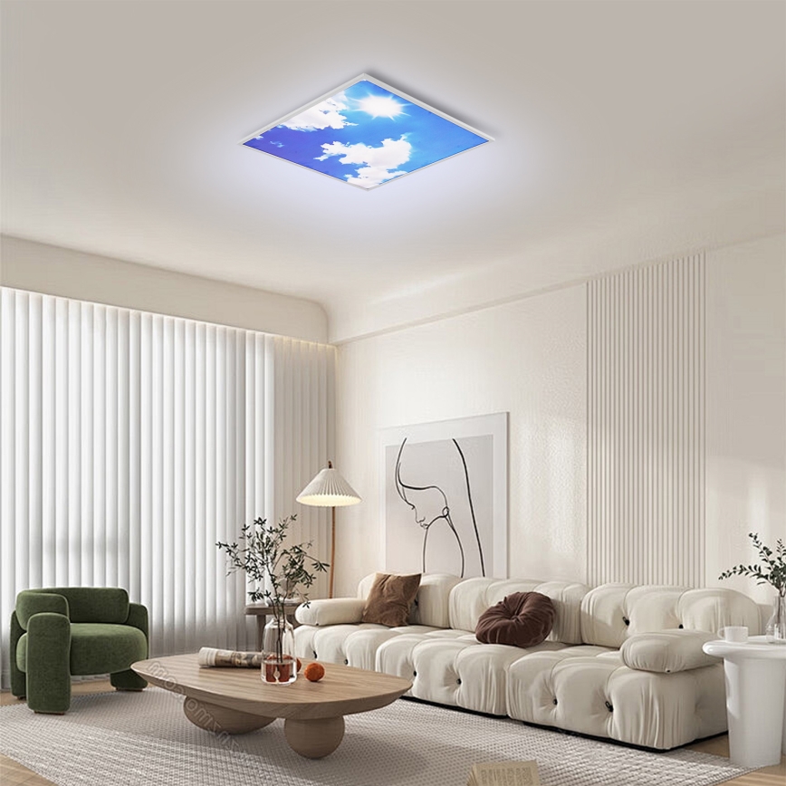 Brilagi - LED Stropné svietidlo SLIMFRAME SKY LED/58W/230V 60x60 cm strieborná/modrá