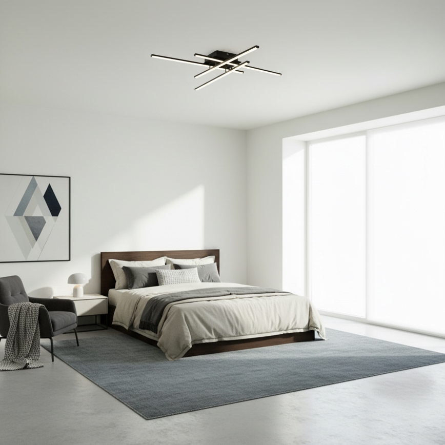 Brilagi - LED Stropné svietidlo STRIPES LED/37W/230V 68x68 cm čierna