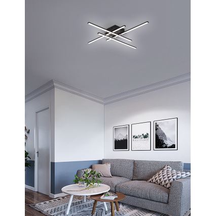 Brilagi - LED Stropné svietidlo STRIPES LED/37W/230V 68x68 cm čierna