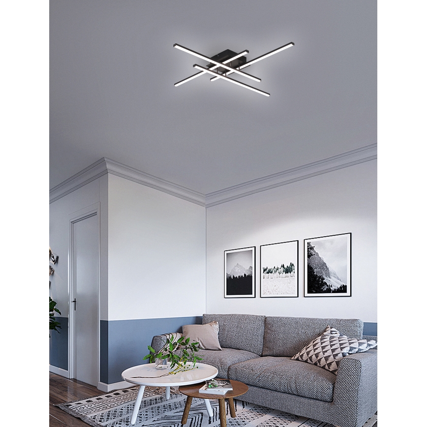 Brilagi - LED Stropné svietidlo STRIPES LED/37W/230V 68x68 cm čierna