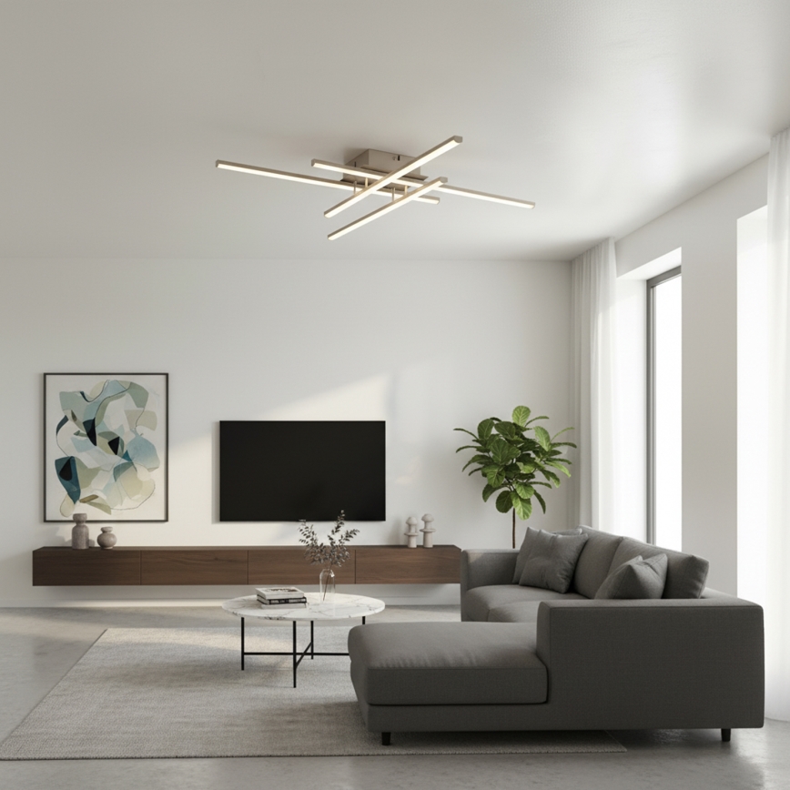 Brilagi - LED stropné svietidlo STRIPES LED/37W/230V 68x68 cm strieborné