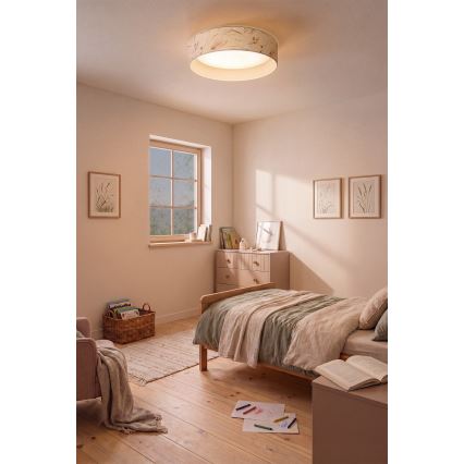 Brilagi - LED stropné svietidlo VELVET SIMPLE LED / 24 W / 230 V / 3000 K, priemer 45 cm, biela / kvetinový vzor