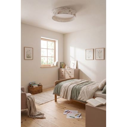 Brilagi - LED stropné svietidlo VELVET SIMPLE LED / 24 W / 230 V / 3000 K, priemer 45 cm, biela / kvetinový vzor