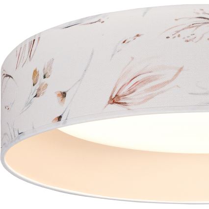 Brilagi - LED stropné svietidlo VELVET SIMPLE LED / 24 W / 230 V / 3000 K, priemer 45 cm, biela / kvetinový vzor