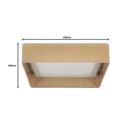 Brilagi - LED Stropné svietidlo VELVET SQUARE LED/24W/230V hnedá