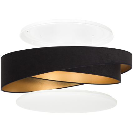 BRILAGI - LED stropné svietidlo VELVET TWIST LED/24W/230V 4000K pr. 55 cm čierna/zlatá