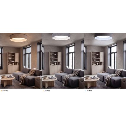 Brilagi – LED stropné svietidlo VELVET VARI, LED 24 W, 230 V, 3000/4000/6500 K (nastaviteľná teplota svetla), priemer 45 cm, sivé
