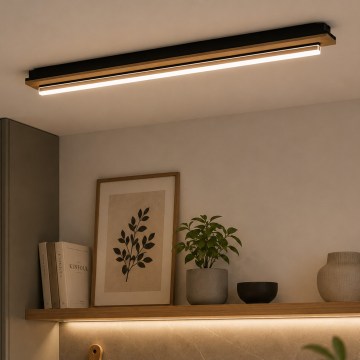 Brilagi - LED Stropné svietidlo WOODY FLAT LED/25W/230V dub/čierna