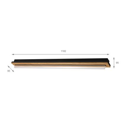 Brilagi - LED Stropné svietidlo WOODY FLAT LED/25W/230V dub/čierna