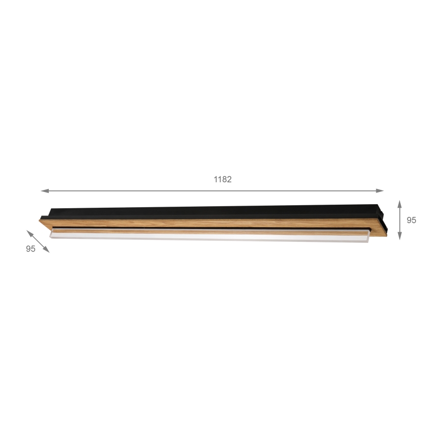 Brilagi - LED Stropné svietidlo WOODY FLAT LED/25W/230V dub/čierna