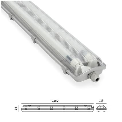 Brilagi - LED Technické žiarivkové svietidlo OPTIMA T8 2xG13/18W/230V 6500K IP65 128 cm