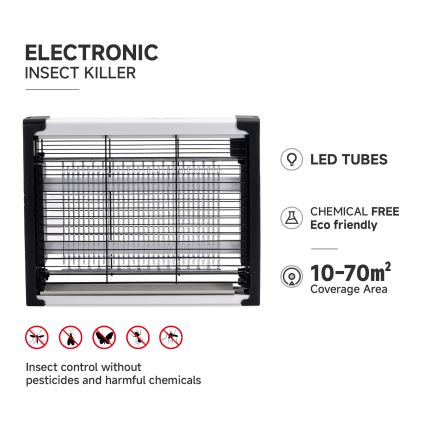 Brilagi - LED UV elektrický lapač hmyzu 2xLED/5W/230V 70 m2