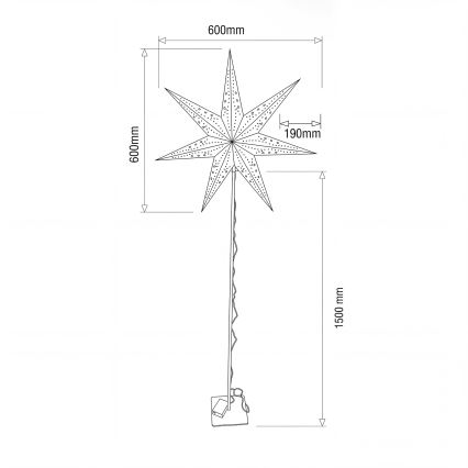 BRILAGI - LED Vianočná dekorácia LED/3xAA 60 cm hviezda