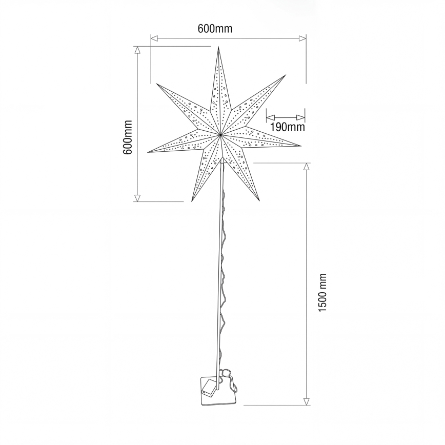 BRILAGI - LED Vianočná dekorácia LED/3xAA 60 cm hviezda
