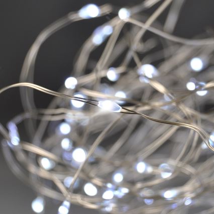 Brilagi - LED Vianočná reťaz 100xLED/3xAA 10m studená biela