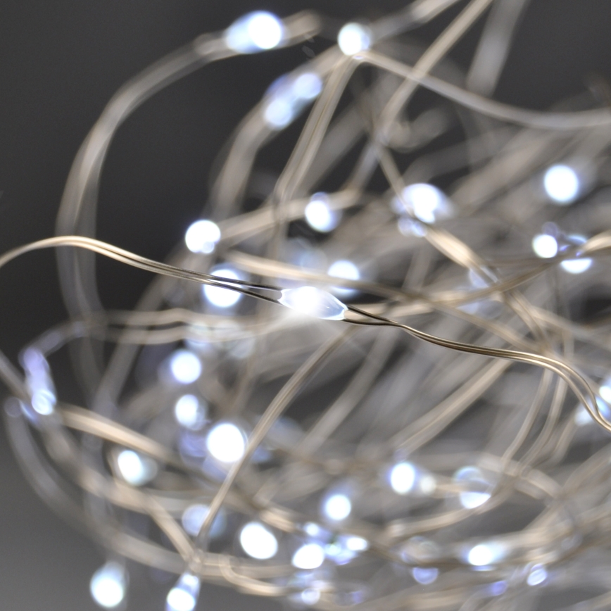 Brilagi - LED Vianočná reťaz 100xLED/3xAA 10m studená biela