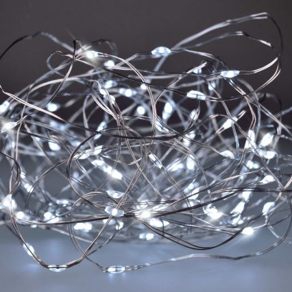 BRILAGI - LED vianočná reťaz 100xLED/3xAA 10m studená biela