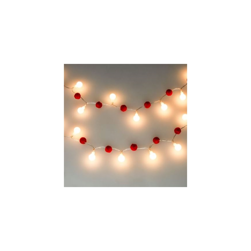 Brilagi - LED vianočný reťaz 20xLED/2xAA 1,8m teplá biela