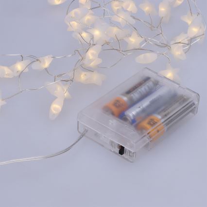 Brilagi - LED vianočný reťazec 40×LED/3×AA 1,8 m teplá biela hviezdy