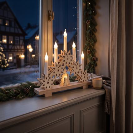 BRILAGI - LED Vianočný svietnik 5xLED/2xAA béžový