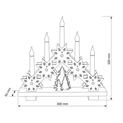 BRILAGI - LED Vianočný svietnik 5xLED/2xAA béžový