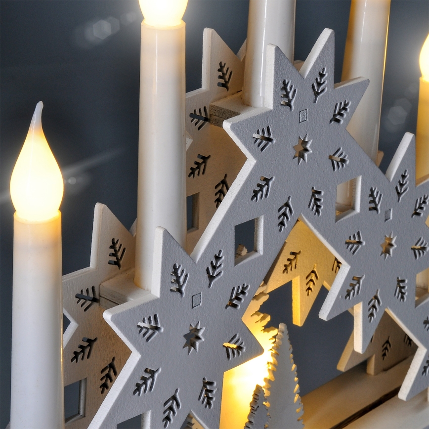 BRILAGI - LED Vianočný svietnik 5xLED/2xAA biela