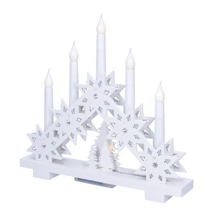 BRILAGI - LED Vianočný svietnik 5xLED/2xAA biela