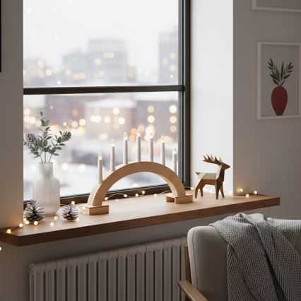 Brilagi - LED Vianočný svietnik 7xLED/2xAA 28x45 cm