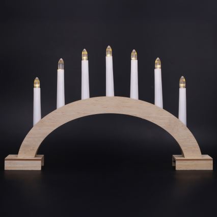 BRILAGI - LED Vianočný svietnik 7xLED/2xAA béžová/biela