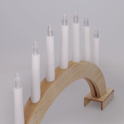 BRILAGI - LED Vianočný svietnik 7xLED/2xAA béžová/biela