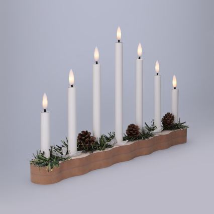 BRILAGI - LED Vianočný svietnik 7xLED/2xAA béžová/biela