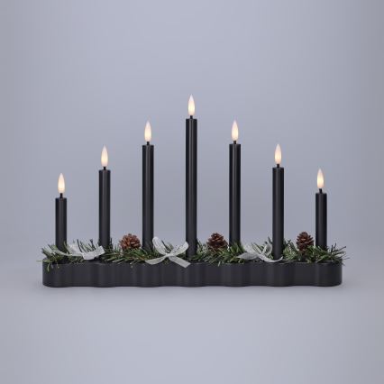 BRILAGI - LED Vianočný svietnik 7xLED/2xAA čierna