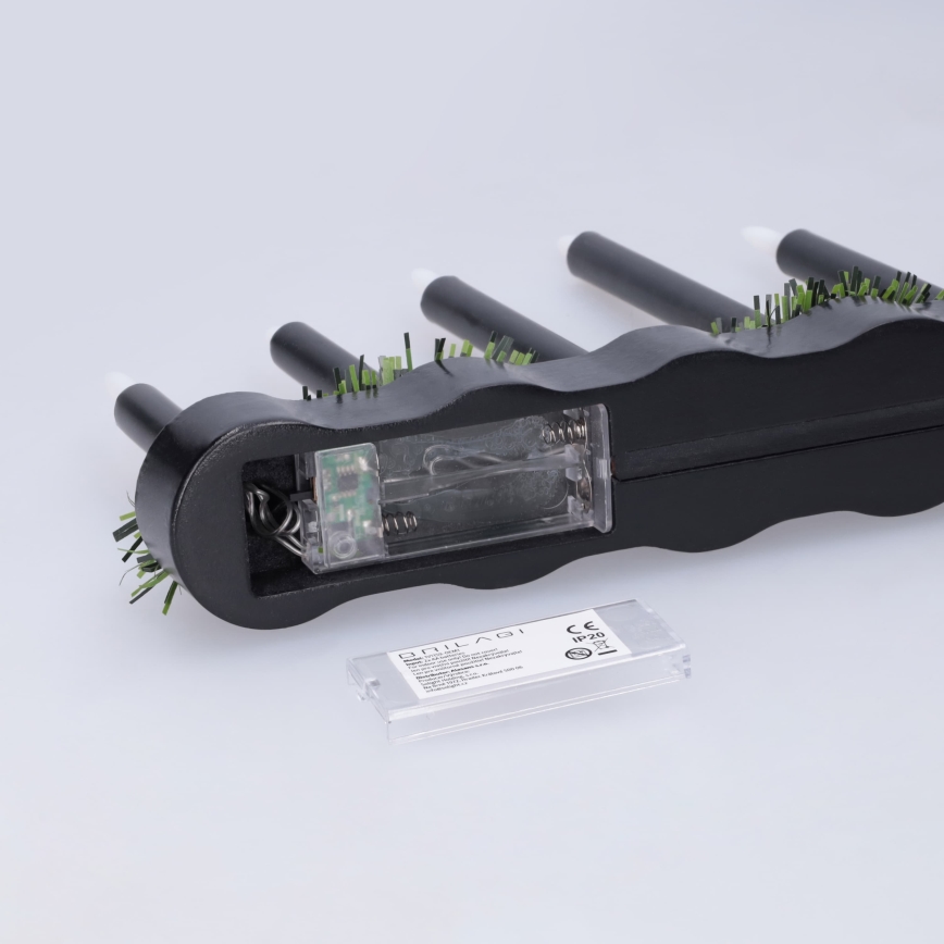BRILAGI - LED Vianočný svietnik 7xLED/2xAA čierna