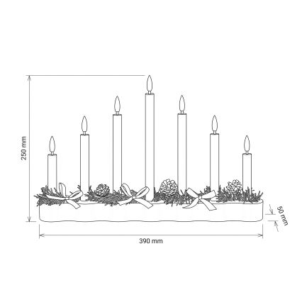 BRILAGI - LED Vianočný svietnik 7xLED/2xAA čierna