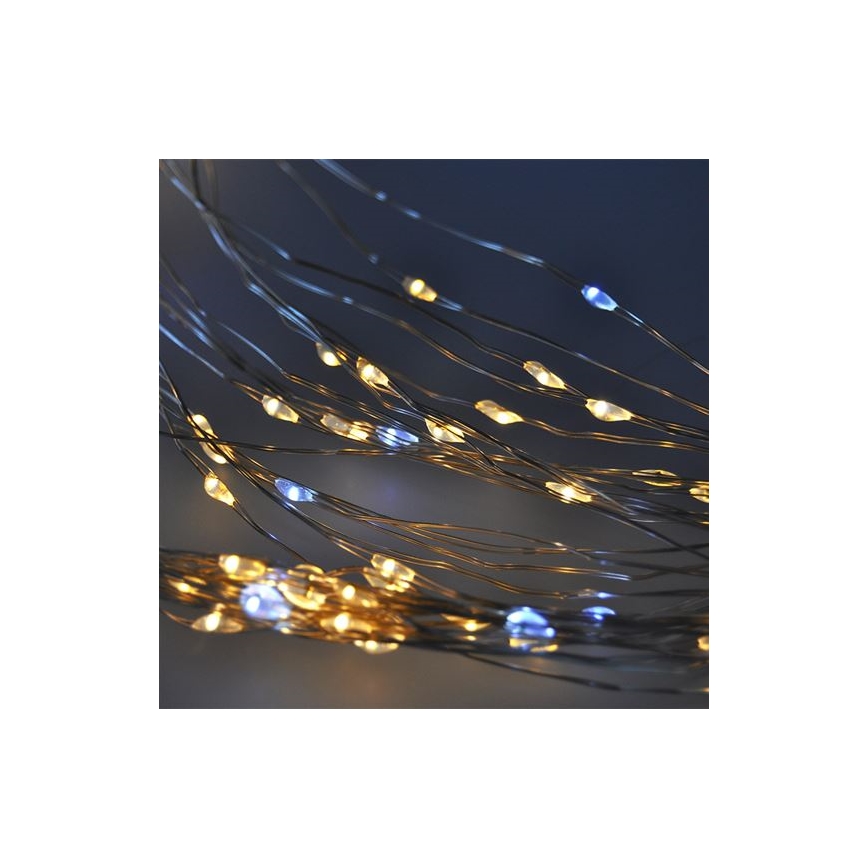 Brilagi - LED Vianočný záves 300xLED/8 funkcií/3xAA/USB 1,2m teplá biela