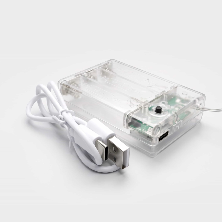 BRILAGI - LED Vianočný záves 77xLED/3xAA/USB 1,8m teplá biela