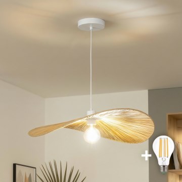 Brilagi - LED viseči lestenec CERIA BOHO na vrvici 1xE27/40W/230V Ø 60 cm, rafija
