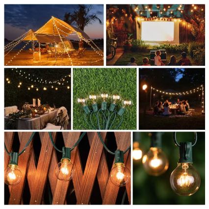 Brilagi - LED vonkajšia dekoratívna svetelná reťaz GIRLANDA 25xE12/0,8W/230V 20m zelená IP44 teplá biela