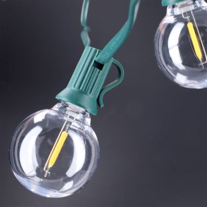 Brilagi - LED vonkajšia dekoratívna svetelná reťaz GIRLANDA 25xE12/0,8W/230V 20m zelená IP44 teplá biela