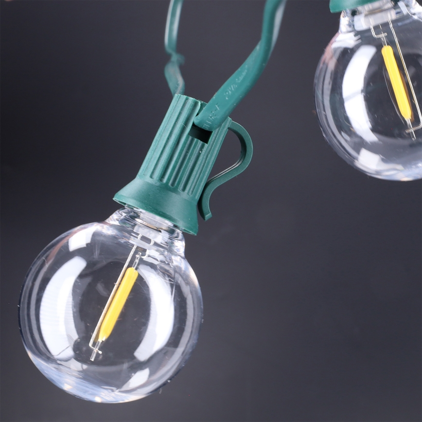 Brilagi - LED vonkajšia dekoratívna svetelná reťaz GIRLANDA 25xE12/0,8W/230V 20m zelená IP44 teplá biela