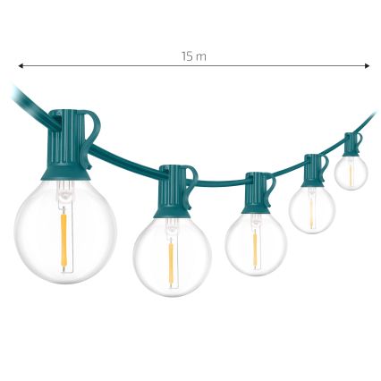 Brilagi - LED vonkajšia dekoratívna svetelná reťaz GIRLANDA 25xE12/0,8W/230V 20m zelená IP44 teplá biela