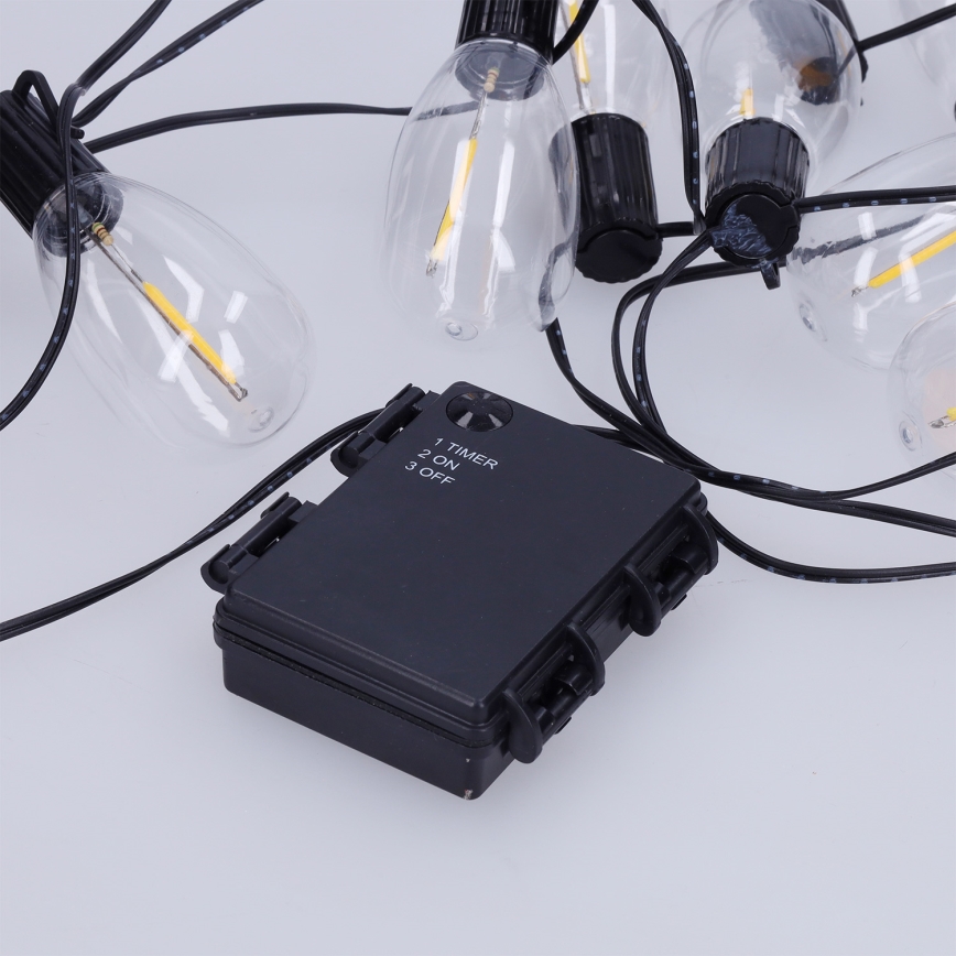 Brilagi - LED vonkajší dekoračný svetelný reťazec 10×LED/3×AA 3,2 m IP44 teplá biela