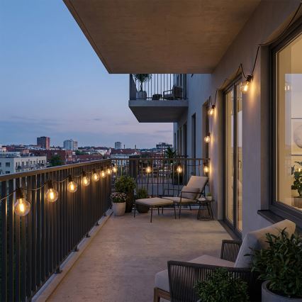 Brilagi - LED vonkajšia dekoračná reťaz GIRLANDA 25xE12/0,6W/230V 20m čierna IP44 teplá biela + diaľkové ovládanie